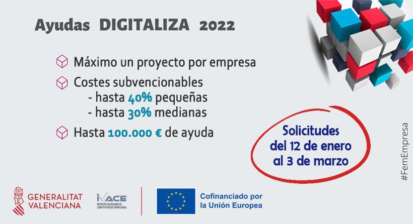 Noticia Ayudas PYMES DIGITALIZA INPYME 2022 Comunidad Valenciana COGITI Valencia
